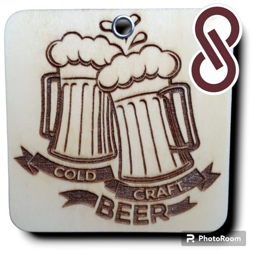 LASER ENGRAVED WOODEN SOUVENIR " COLD CRAFT BEER " COD/W-10